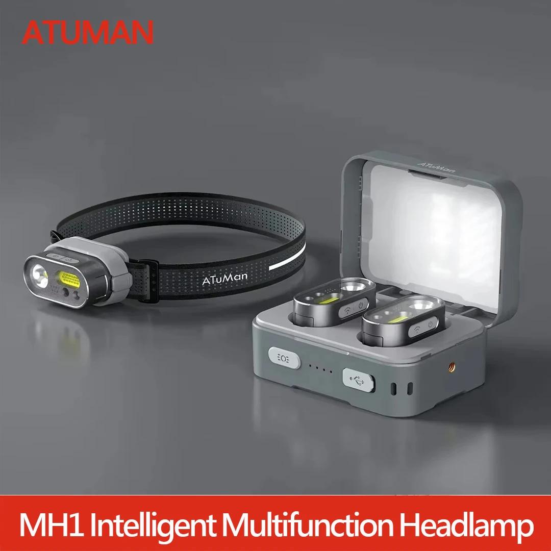 ATuMan DUKA MH1 Kit de lampe frontale multifonctionnelle USB Rechargeable Portable puissant Led Cob