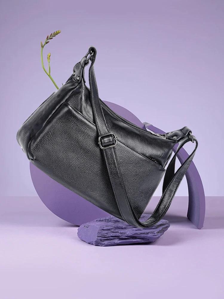 Zency – sac à bandoulière élégant en cuir véritable pour femmes, sacoche tendance pour dames, rouge