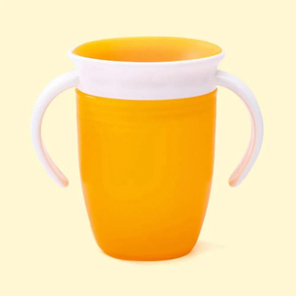 Tasse apprentissage bébé 360° rotation poignées double - Couvercle rabattable étanche silicone - Nourrissons