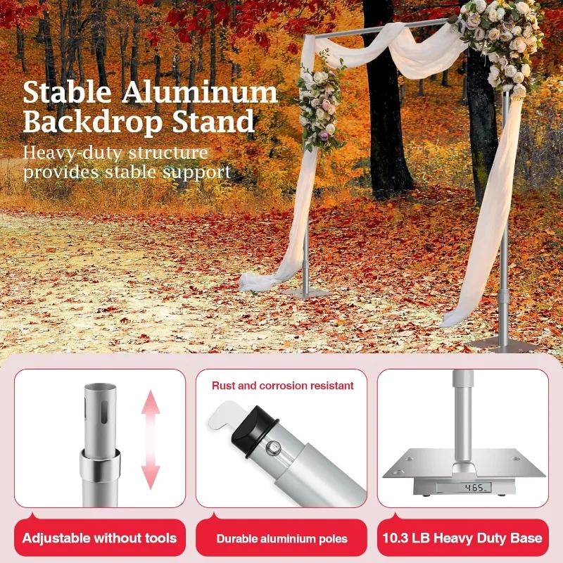 Home.Kit de support d'arrière-plan pour tuyau et drapé, fond de photo réglable robuste de 8,9 pieds