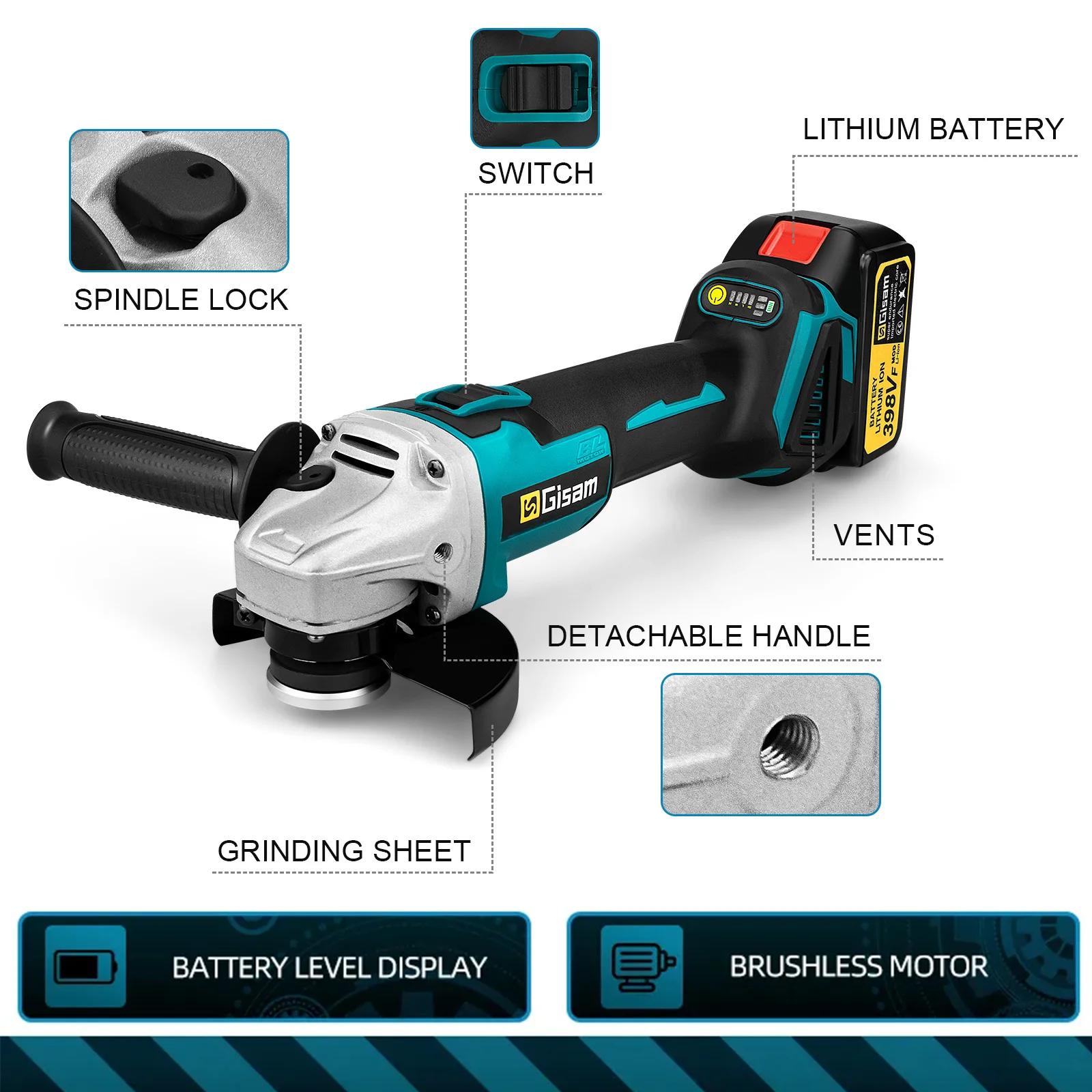 Gami 125MM meuleuse d'angle électrique sans brosse vitesse Variable M14 Machine de découpe outil de