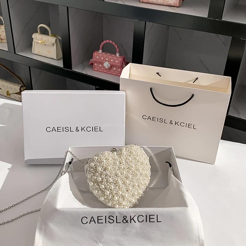 Sac à main en forme de cœur perlé pour femme, sac de soirée, pochette de fête de mariage, sac messag