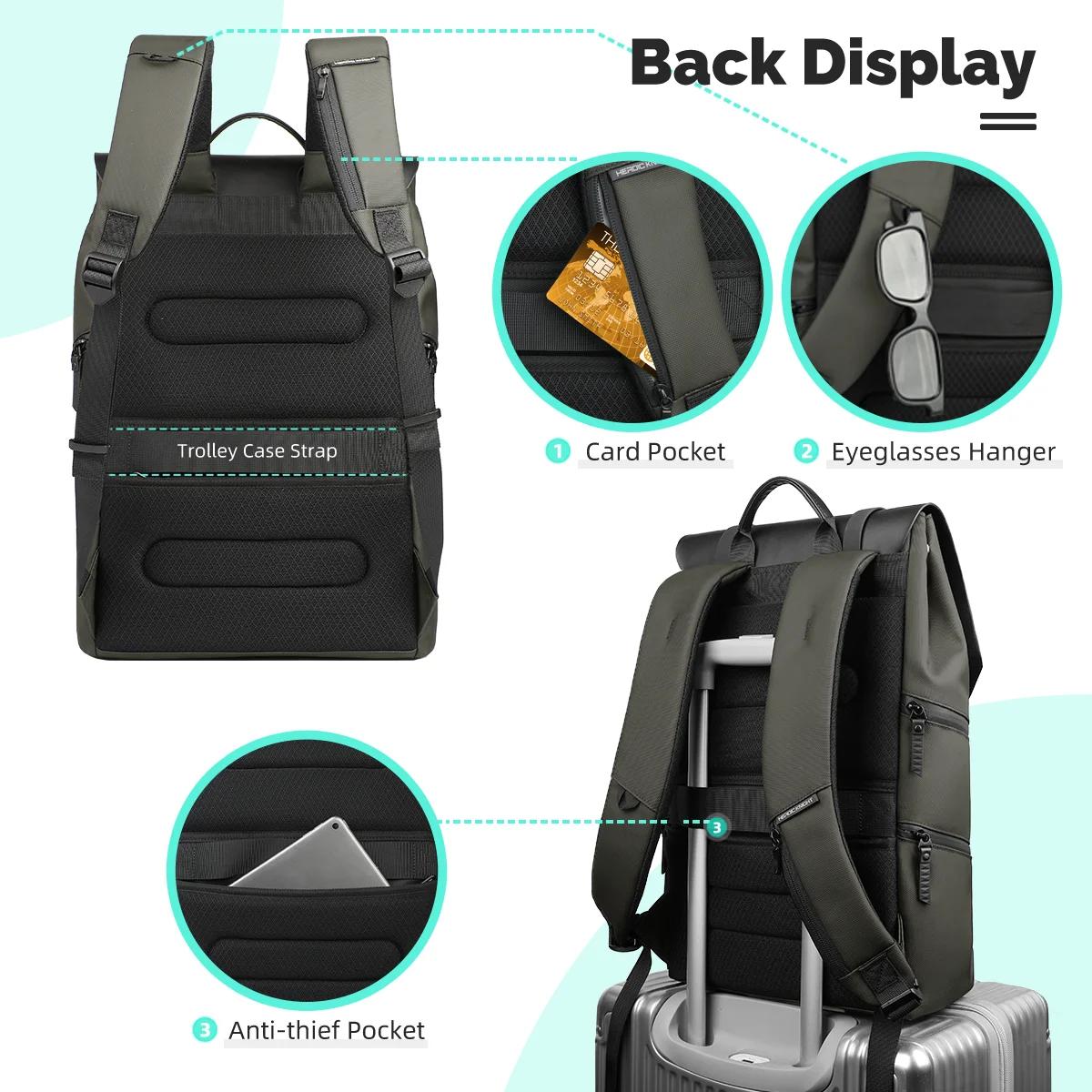 Heroic Knight 15.6 "sac à dos décontracté pour ordinateur portable hommes étanche grande capacité sa