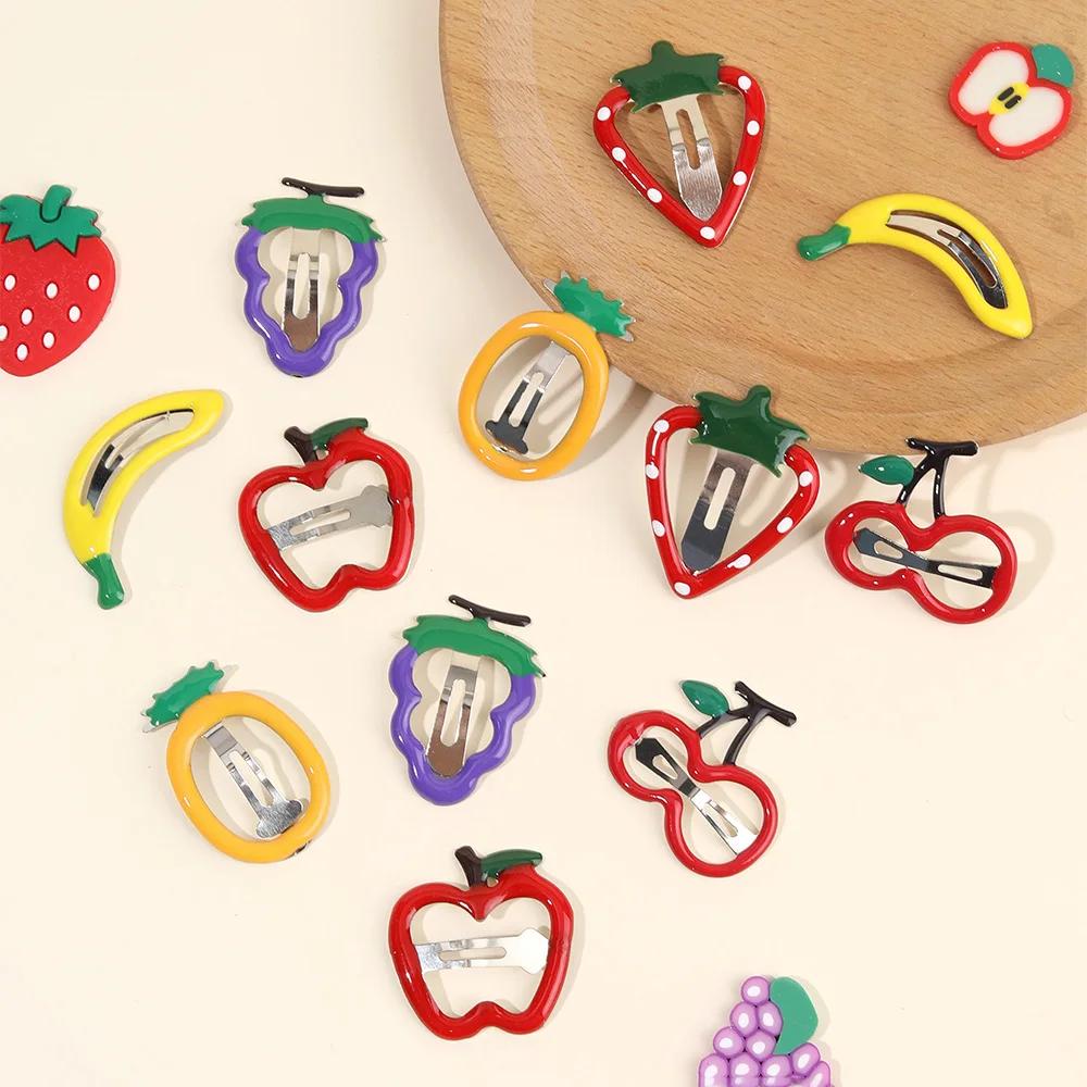 10 pièces/ensemble chaud mignon filles cheveux accessoires fruits BB pinces à cheveux côté fraise ép