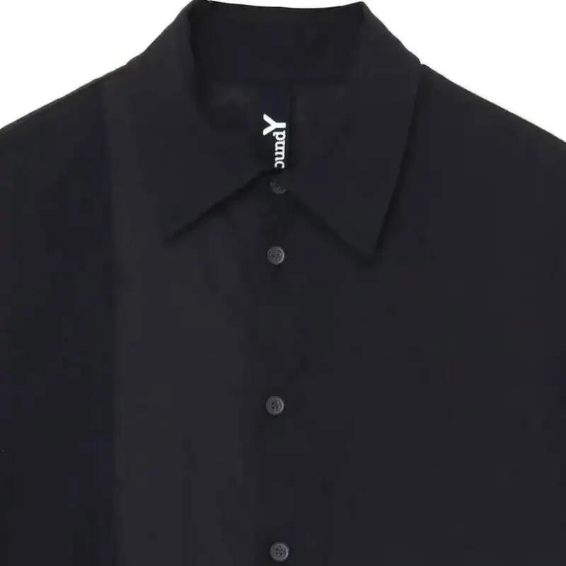 HKSH printemps automne nouveau homme marée Chic Yamamoto chemise foncée tissé à la main longueur moy