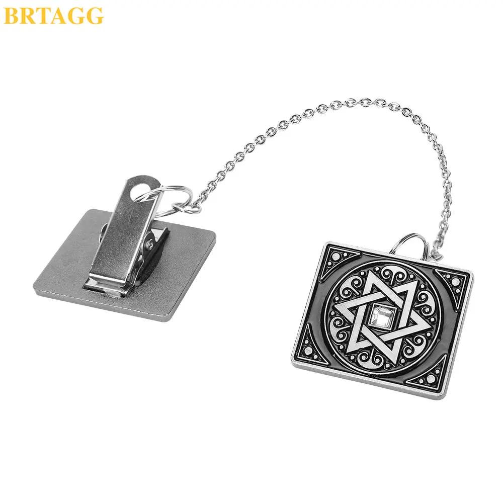 BRTAGG Clips Tallit, Clips pour Châle de Prière Tallit, 3,5 cm x 3 cm, Tout Métal, Étoile de David,