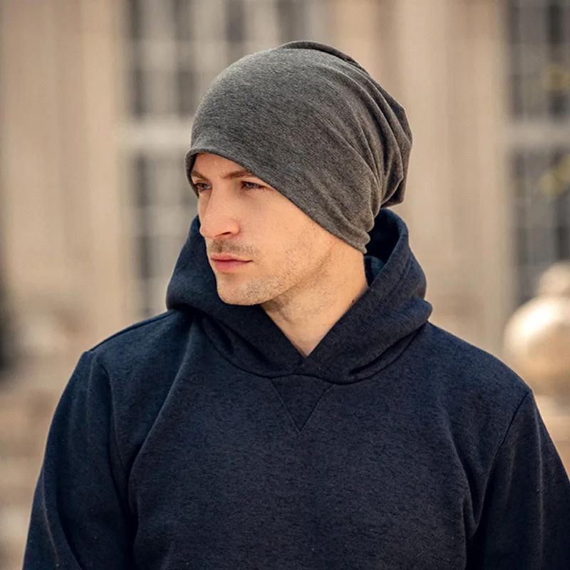 Nouveau couleur unie Baggy Slouchy bonnets chapeau pour homme mâle automne printemps Hip Hop doux or