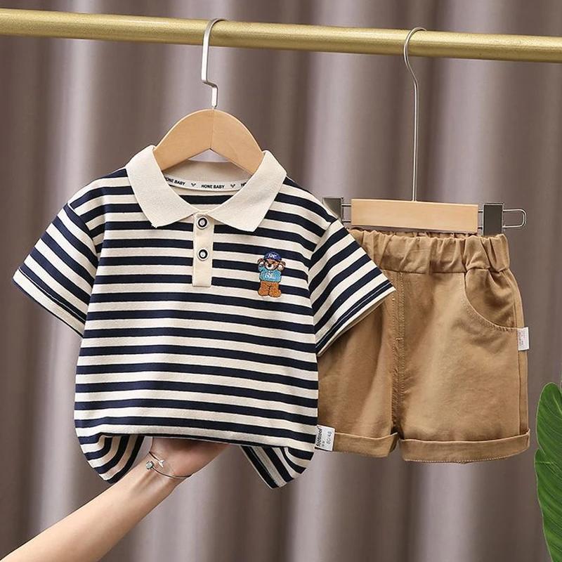 Ensemble de vêtements d'été pour bébé garçon, t-shirt et short pour enfants, tenue de dessin animé m