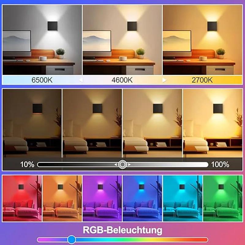 12W LED applique murale extérieure RGBCCT Dimmable porche lumières Tuya Smart Life contrôle WiFi/Zig