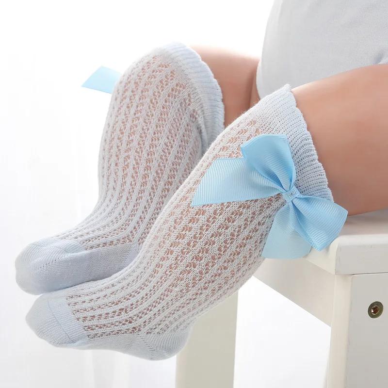 3 paires/lot été bébé filles chaussettes enfant en bas âge infantile nœud coton maille respirant cha