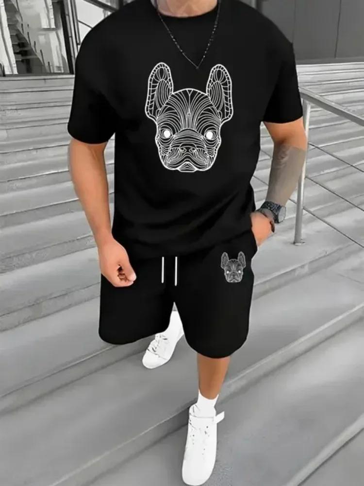 Ensemble T-shirt et short décontracté à séchage rapide pour homme, été, mode urbaine, course à pied,