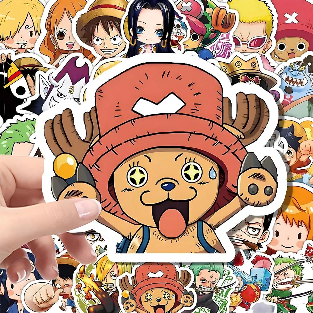 55 pièces une pièce mignon dessin animé autocollants bricolage Skateboard coque de téléphone ordinat
