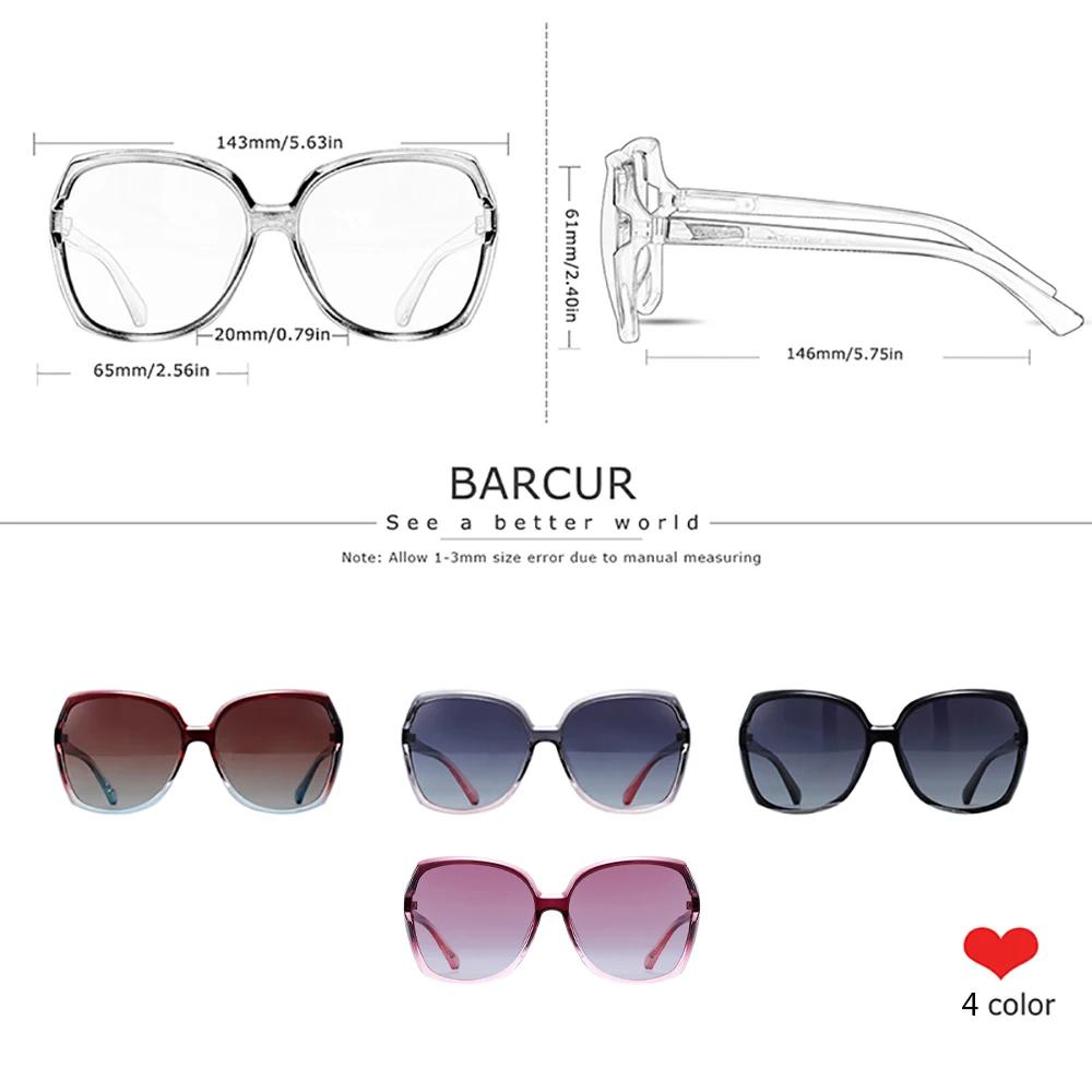 BARCUR lunettes de soleil femmes surdimensionné lunettes de soleil polarisées pour lunettes pour fem