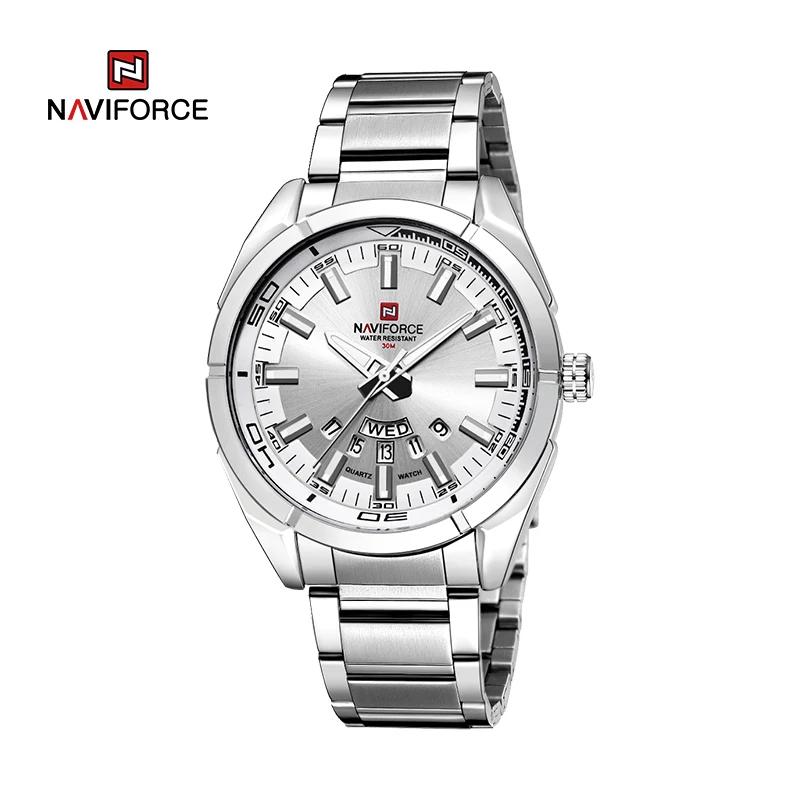 NAVIFORCE montre décontractée classique pour hommes en acier inoxydable teel Sport étanche hommes mo