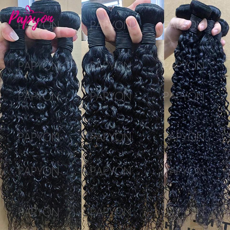 15A Paquets de cheveux bouclés birmans avec fermeture 4x4