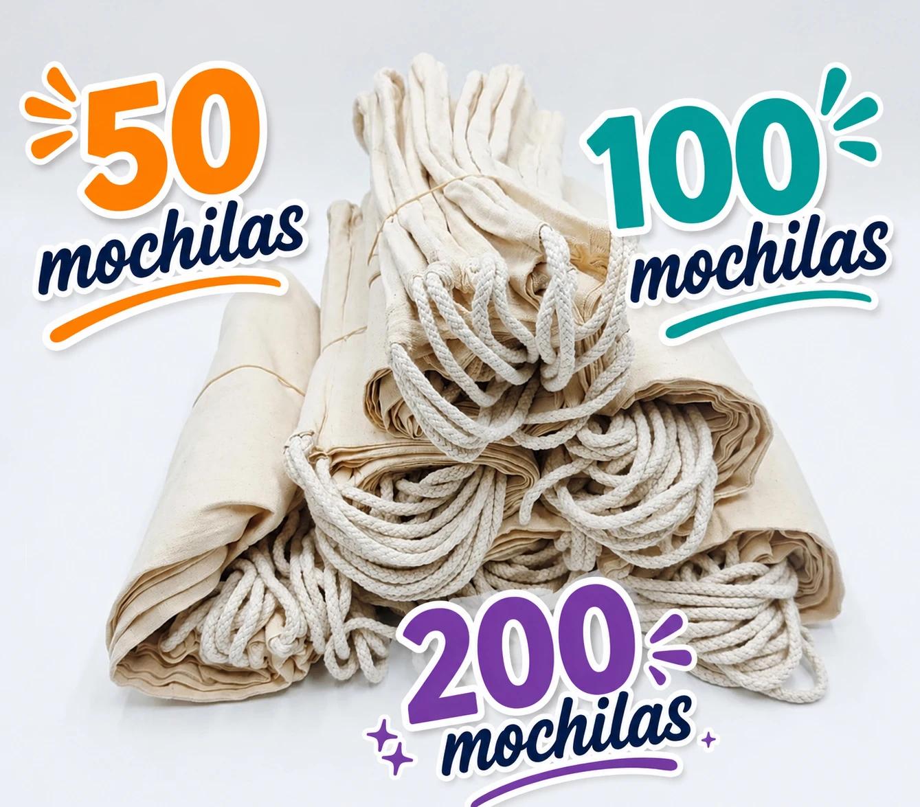 Sac à dos en coton naturel écologique avec fermeture à cordon