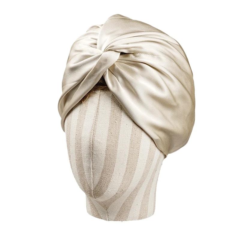 Bonnets Turban en soie de mûrier pour femmes