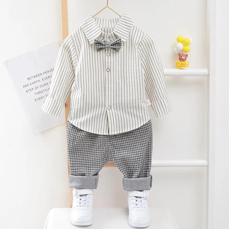 Costume élégant bébé garçon chemise rayée gilet pantalon - Tenue mariage anniversaire fête cérémonie chic