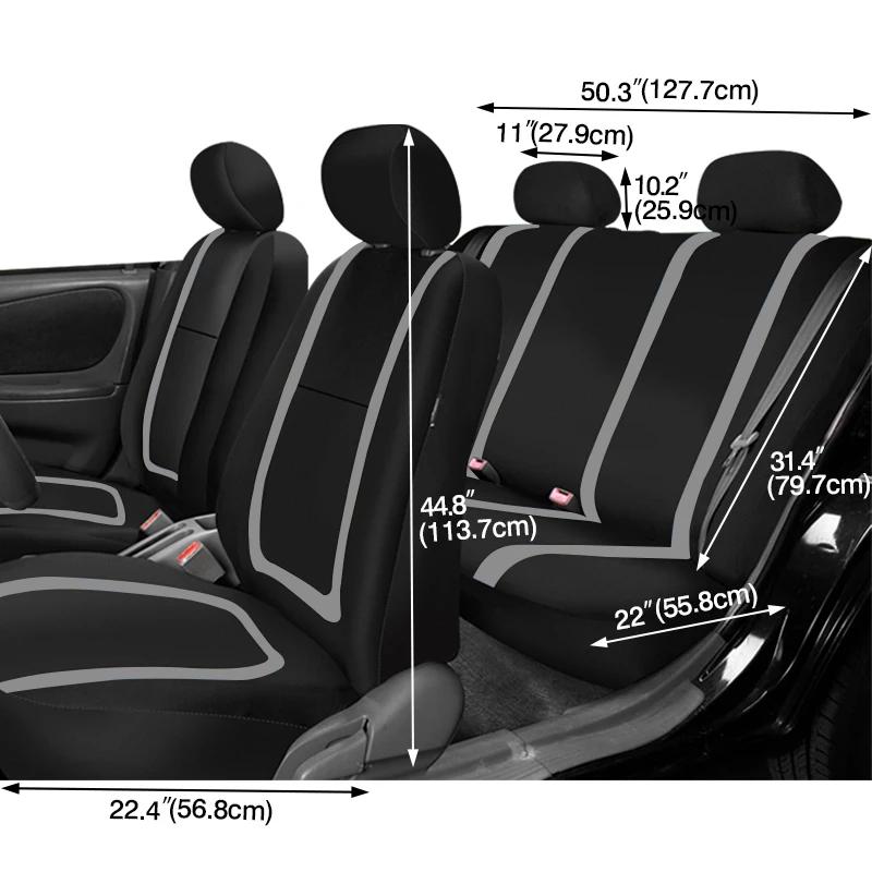 Ensemble complet de housses de siège de voiture en tissu Polyester universel