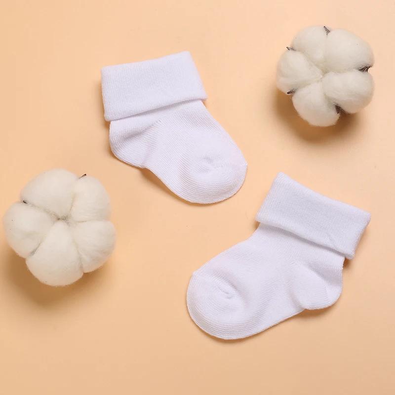 4 paires chaussettes courtes coton dentelle bébé 0-1 an - Blanc baptême garçons filles - Nouveau-né
