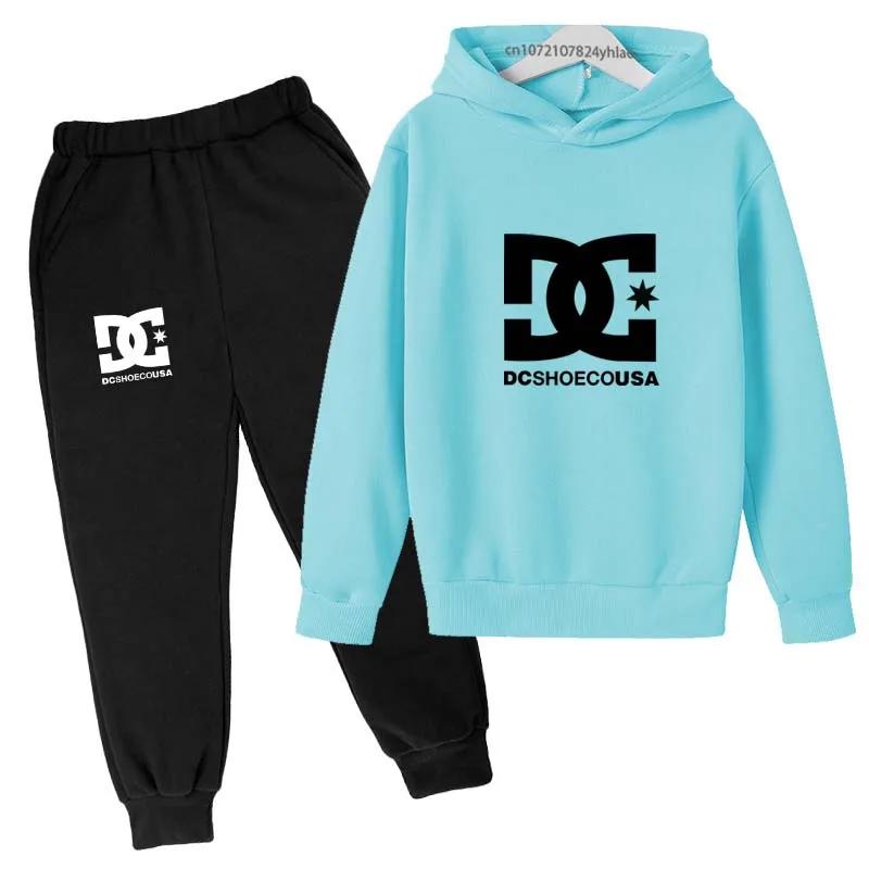 Ensemble sweat à capuche + pantalon 2 pièces pour enfants 2-13 ans - Tenue décontracté imprimé tendance