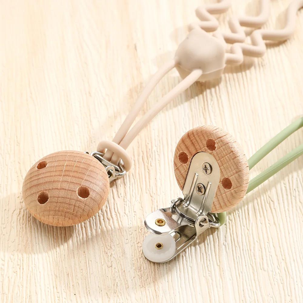 Chaîne sucette silicone méduse rose crème - Animal marin dentition - Adaptée plupart sucettes bébé