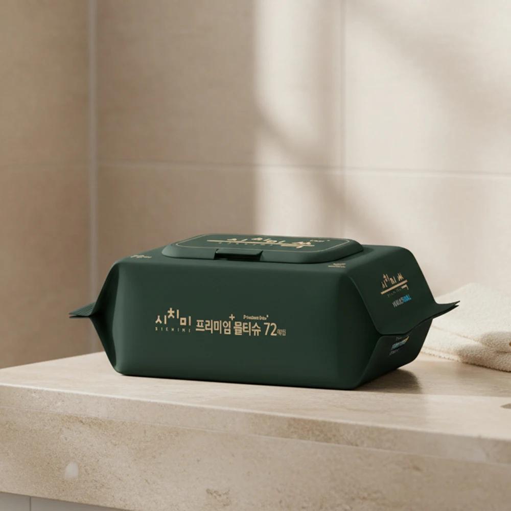 Lingettes à support vert pour bébé 72 paquets - Capuchon qualité supérieure gaufrage MooG - Soins quotidiens