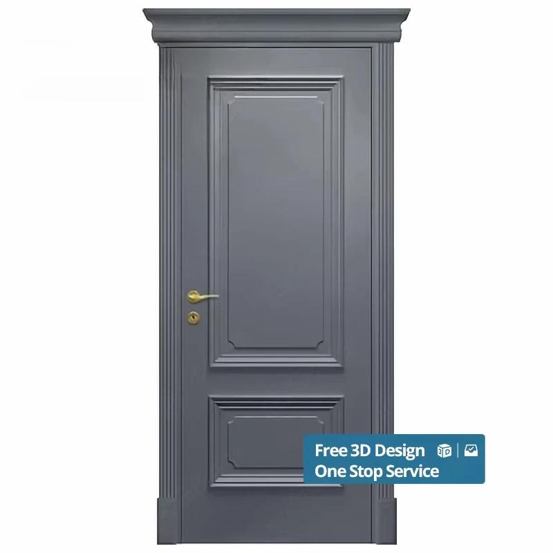 Conception de porte intérieure en bois massif de chambre à coucher de luxe 30X78