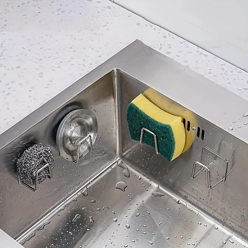 Porte-éponge en acier inoxydable pour évier de cuisine