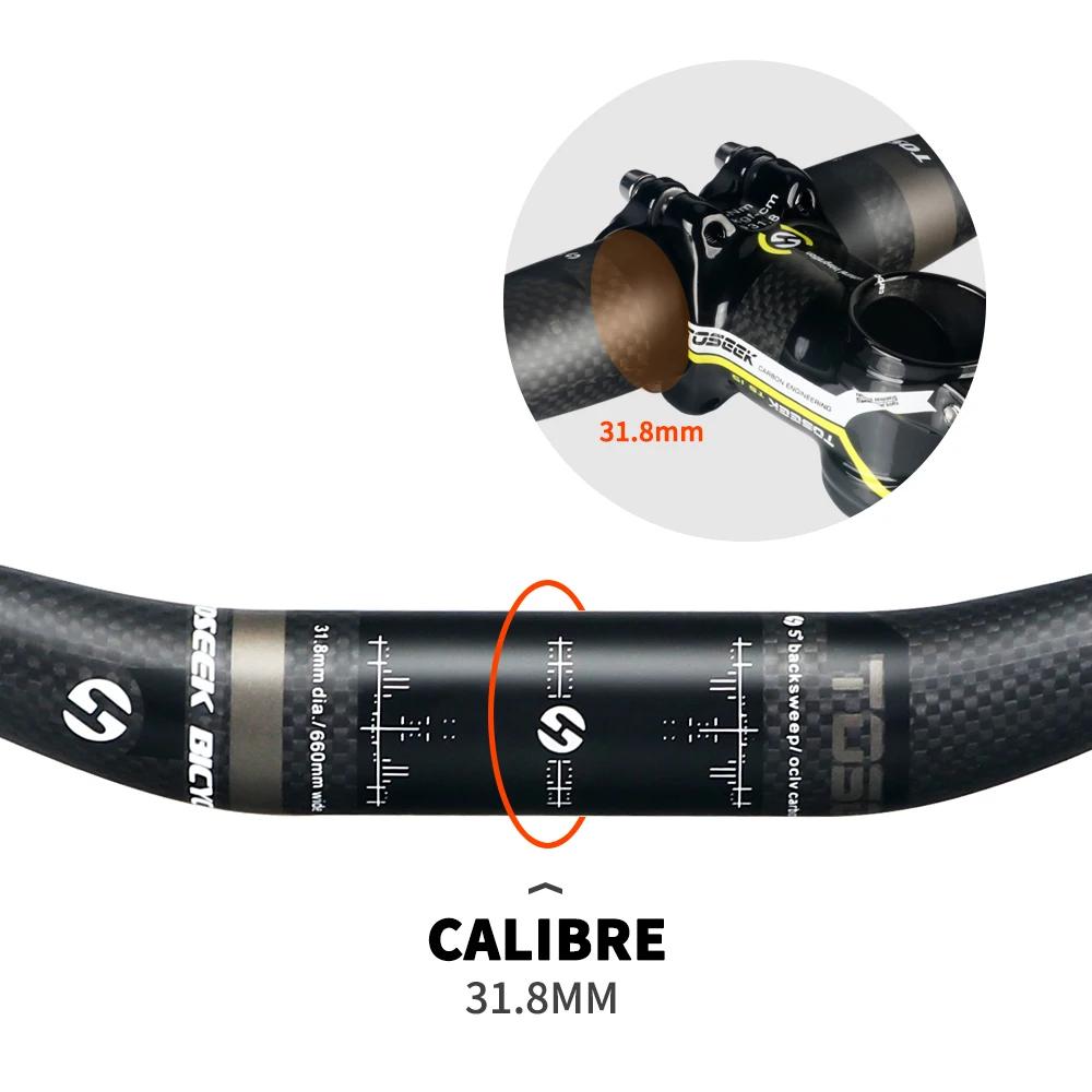 TOSEEK – guidon plat ou montant en carbone pour vtt