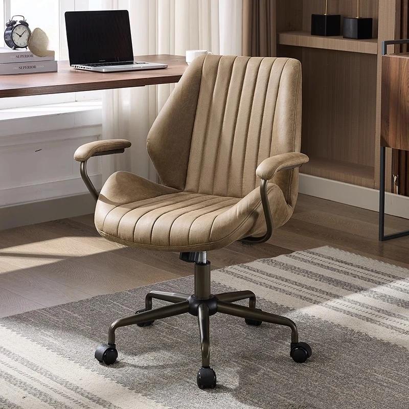 Chaises de bureau ergonomiques, chaise de bureau d'étude Vintage, siège de travail d'ordinateur confortable pour assise longue, chaise pivotante pour le bureau et la maison