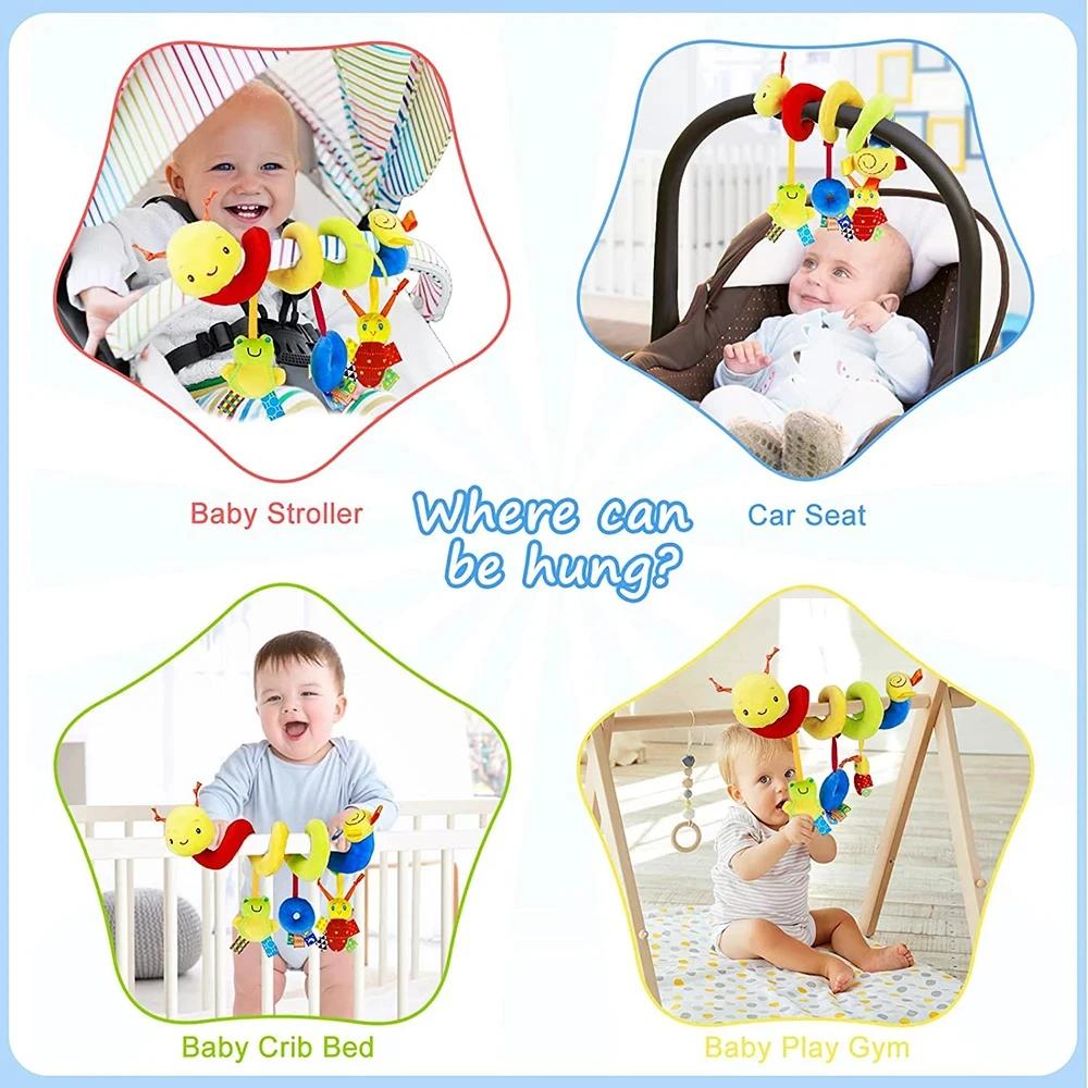 Spirale itude d'activité mignonne pour bébé, poussette CPull, siège auto, jouets de voyage, hochets pour garçons et filles