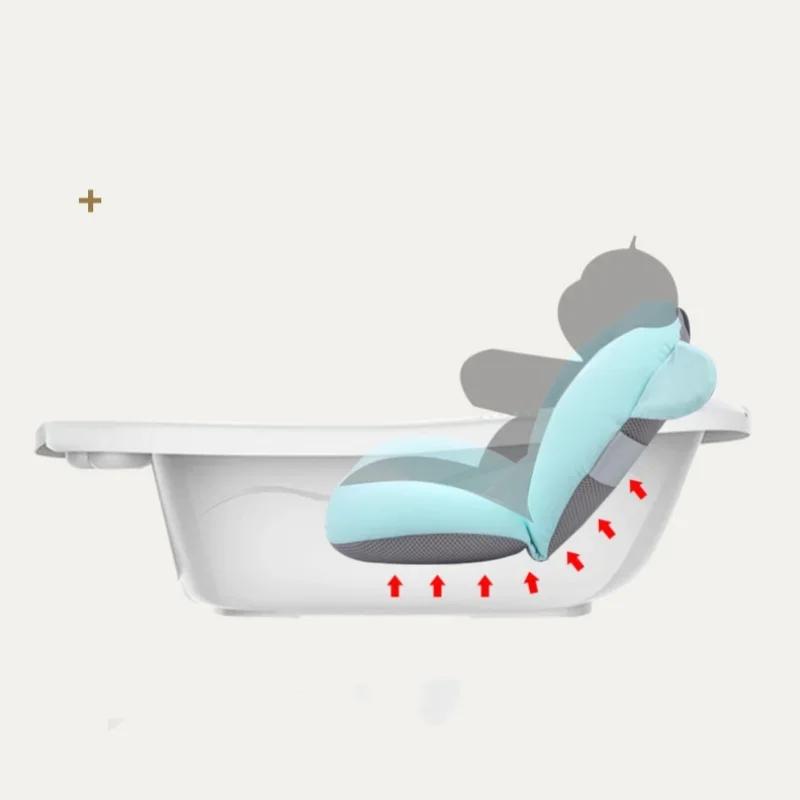 Coussin de baignoire pour bébé, Support de bain Ajustable, tapis de siège, coussin de douche, siège de bain pliable pour nouveau-né, coussin d'eau flottant de sécurité