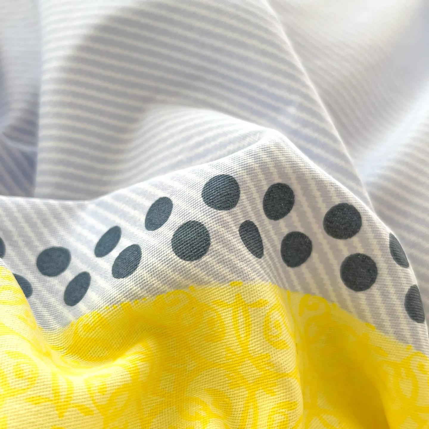 Drap de lit rayé jaune et bleu moderne 100% coton, draps plats doux et confortables, draps de lit simples et doubles pour toutes les saisons, taies d'oreiller