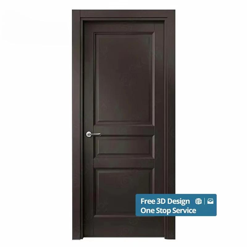 Conception de porte intérieure en bois massif de chambre à coucher de luxe 30X78
