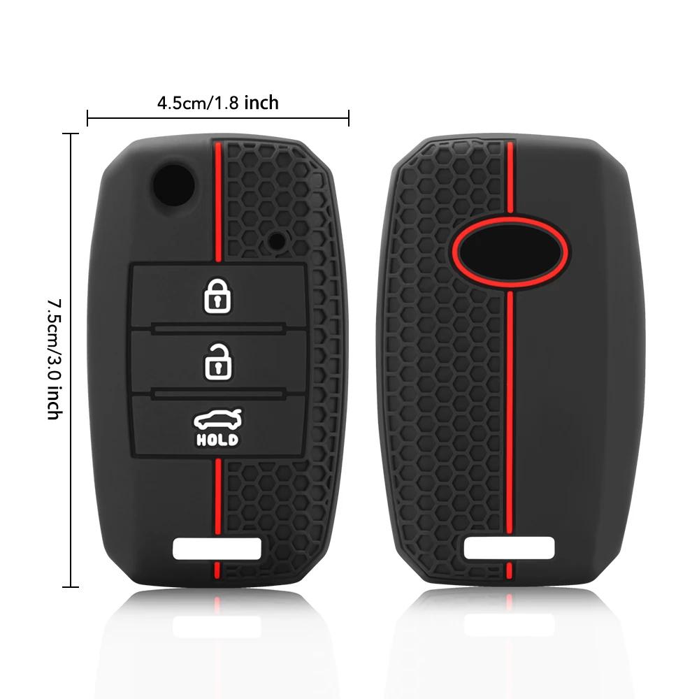 Housse de Protection pour clé de voiture pliante en Silicone, étui de Protection pour télécommande KIA Sid Rio Soul Sportage Ceed Sorento Cerato K2 K3 K4 K5