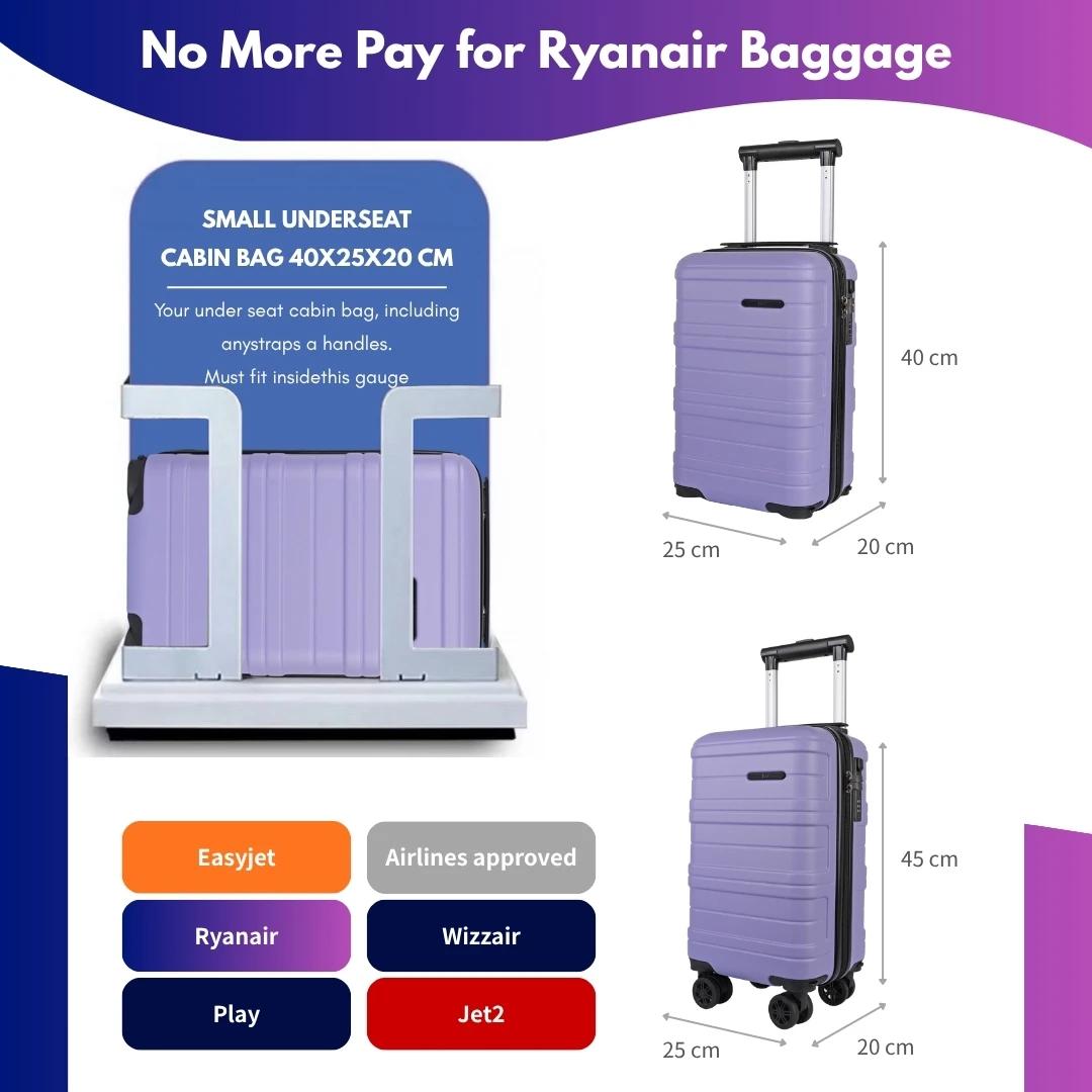 Valise cabine rigide JLY ABS avec roulettes pivotantes amovibles – Valises