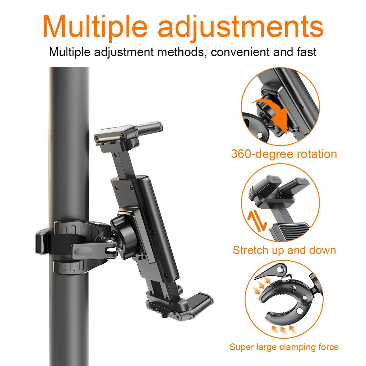 Support pour téléphone et tablette pour tapis roulant/vélo à ardillon/poussette/chaîne roulant/chariot de golf/pôts/support de musique/vélo stationnaire