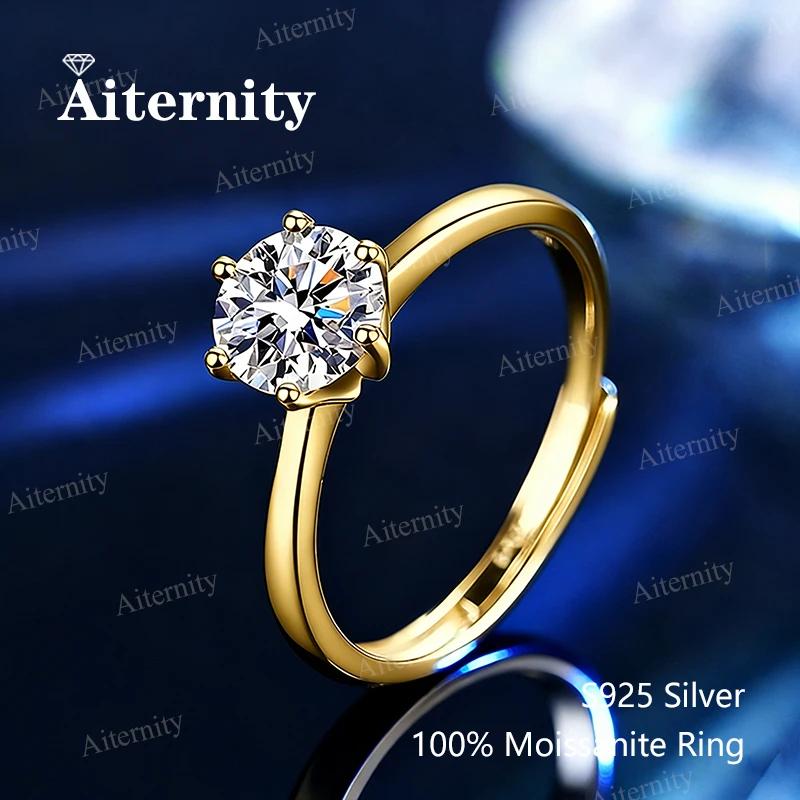 Bague Moissanite en argent Sterling 925 véritable pour femmes
