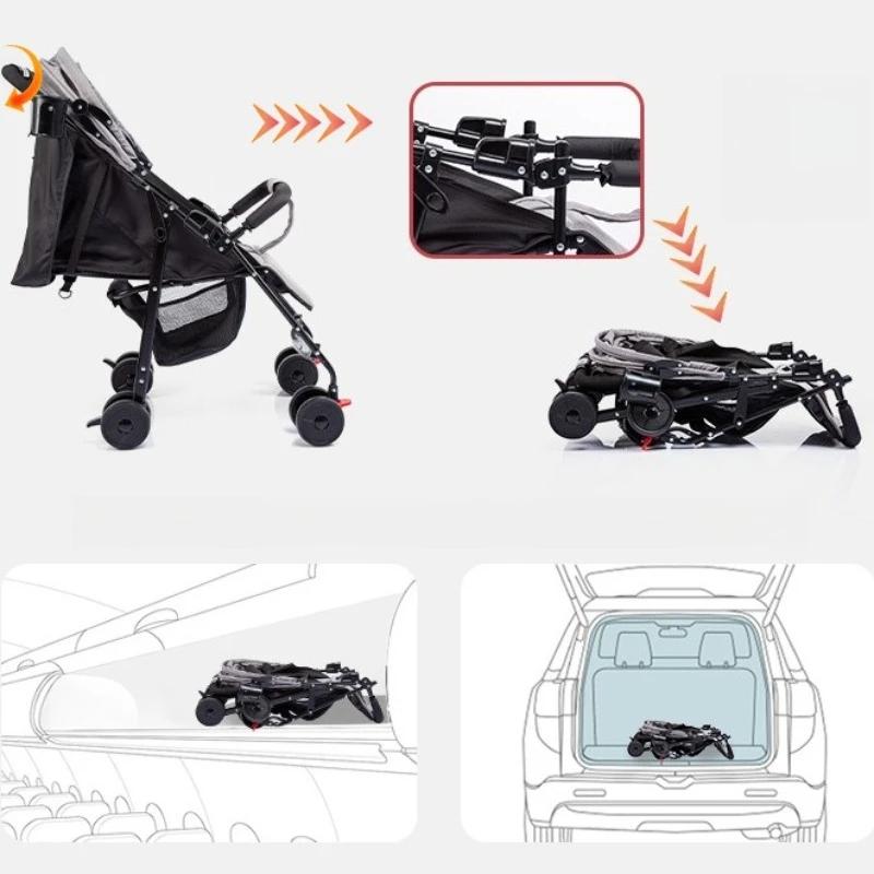 Poussette bébé pliable et légère pour s'asseoir et couché