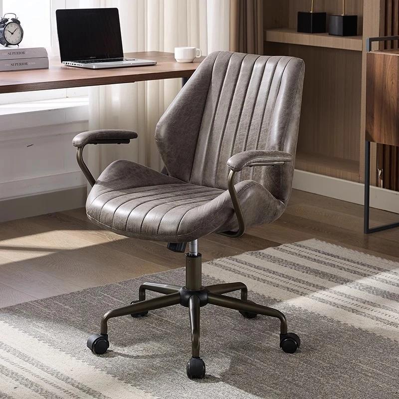 Chaises de bureau ergonomiques, chaise de bureau d'étude Vintage, siège de travail d'ordinateur confortable pour assise longue, chaise pivotante pour le bureau et la maison