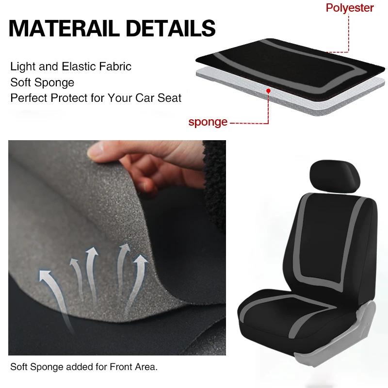 Ensemble complet de housses de siège de voiture en tissu Polyester universel