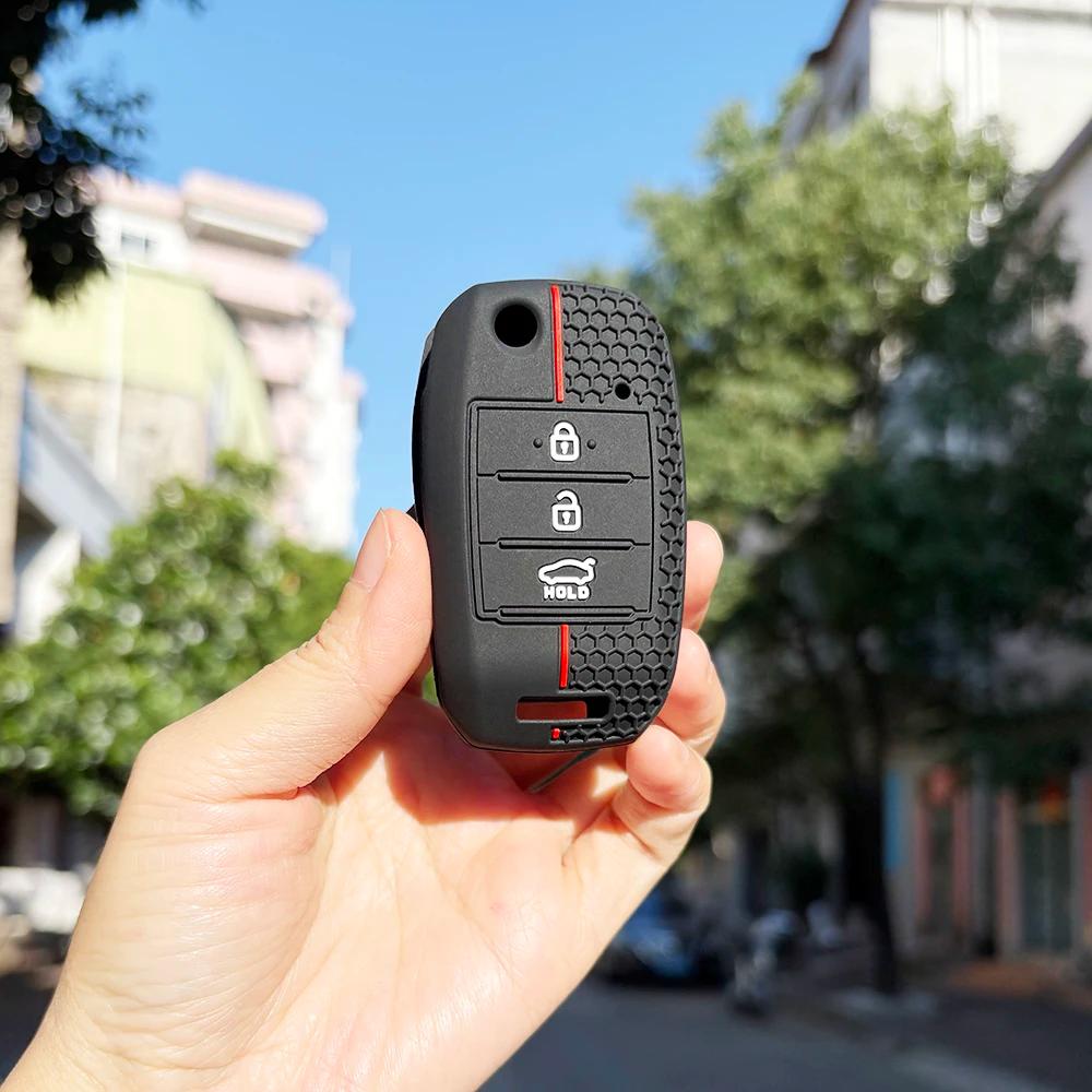 Coque de protection en Silicone pour clé de voiture, étui de protection pour KIA Ceed Picanto RIO 3 4 K2 K3 K4 K5 Sportege Optima Soul Sorento Forte Stinger Cerato 3