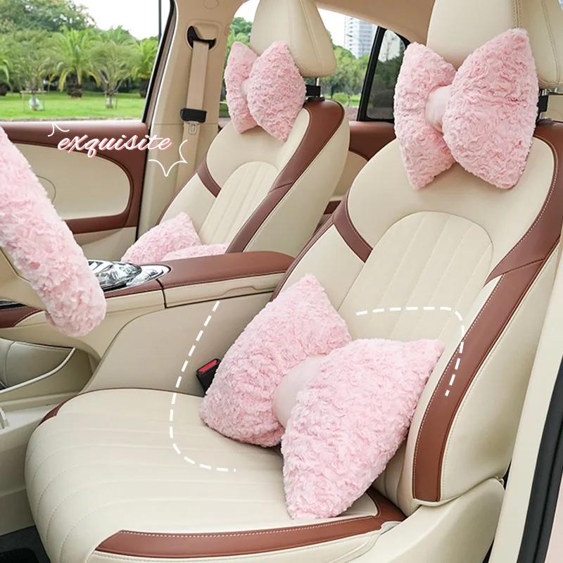 Housse de siège de voiture pour femme, motif dessin animé mignon, universelle, accessoires intérieurs, antidérapante, respirante, coussin de voiture pour fille