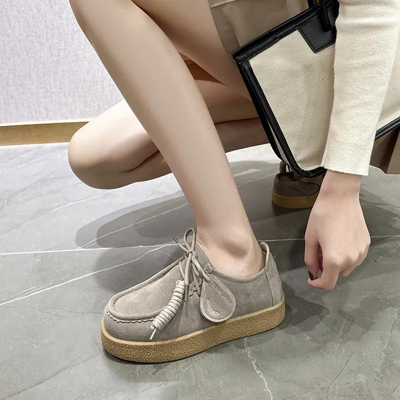 Mocassins pour femmes en daim et cuir véritable