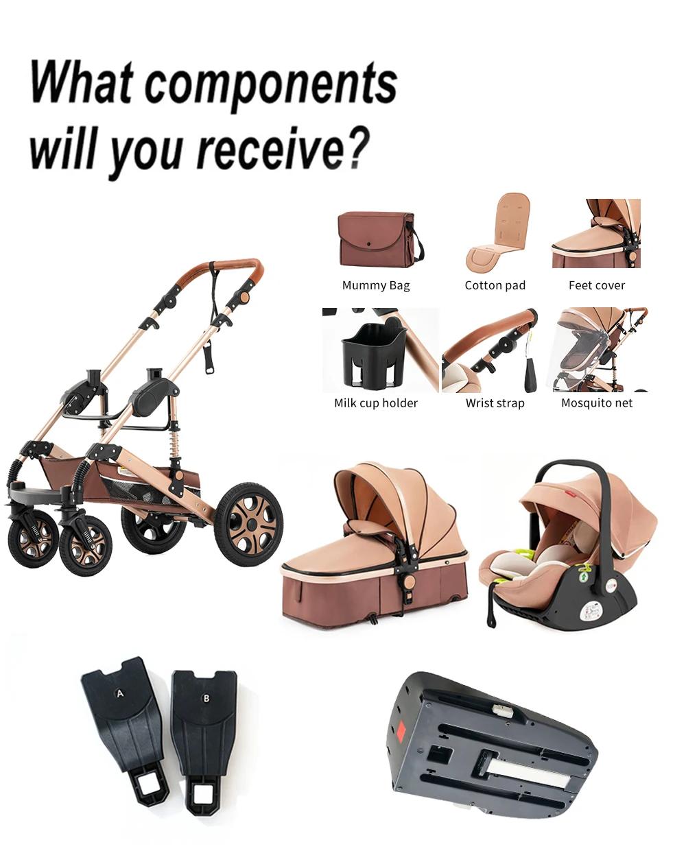 Siège auto combiné pour poussette bébé