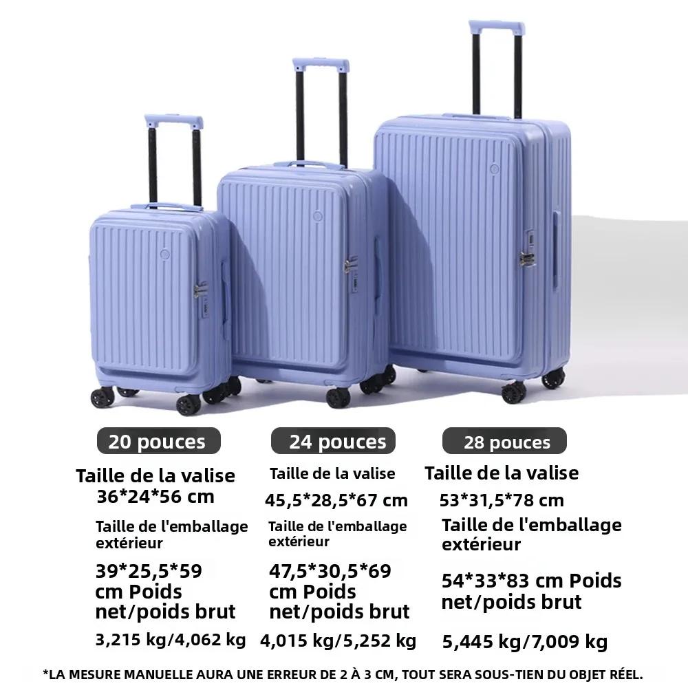 Valise extensible multifonctionnelle à ouverture frontale avec porte-gobelet