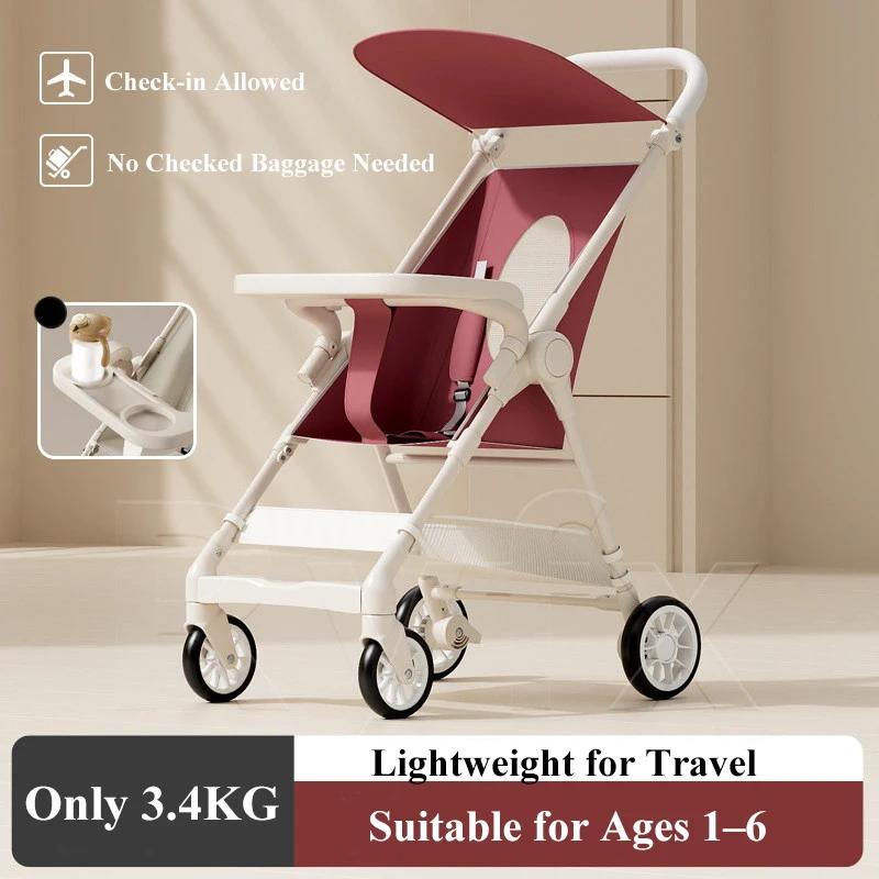 Poussette pliable pour bébé, compacte et légère, poussette de voyage pour tout-petits, poussette pour l'extérieur