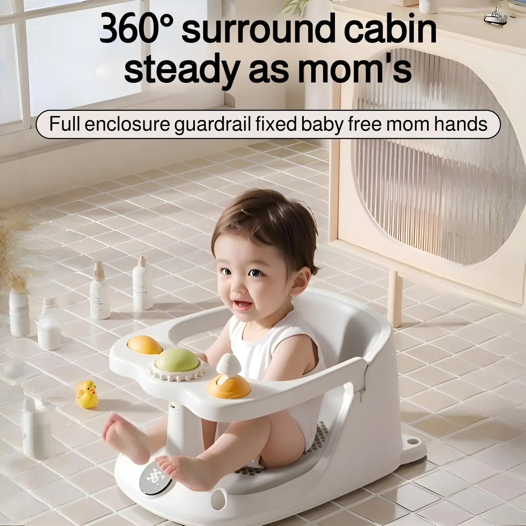 Siège de bain pour bébé de 6 mois vers le haut – Sièges de baignoire pour bébés assis avec une tasse de rinçage