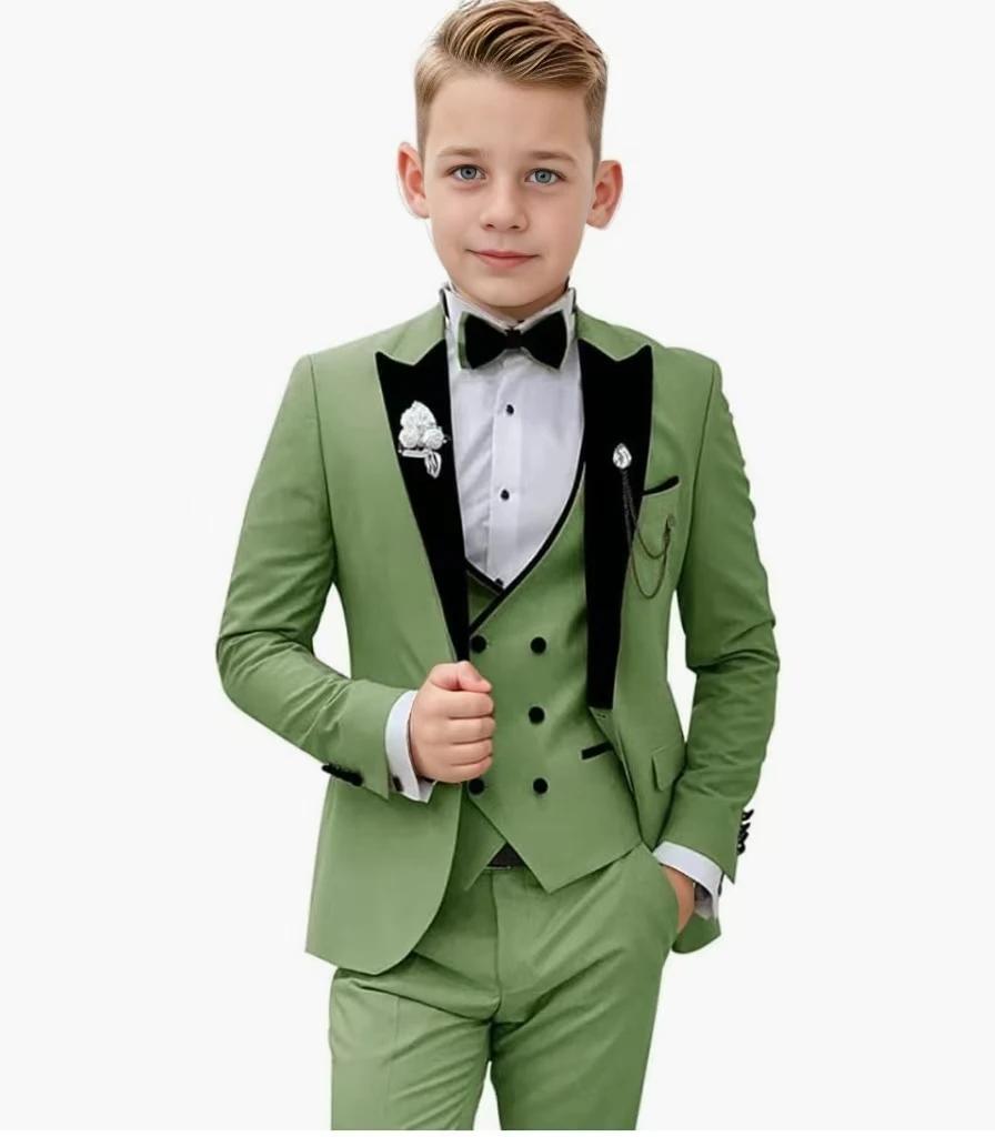 Costume de smoking pour enfants élégant 3 pièces fête anniversaire mariage remise de diplôme garçons occasions spéciales